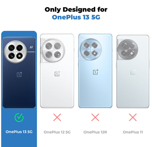 All in One Premium Leather Back Cover for OnePlus 13 5G with Card Slot & Foldable Grip Holder