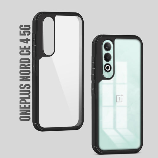 Silicone Frame Transparent Hard Back Cover for OnePlus Nord CE 4 5G