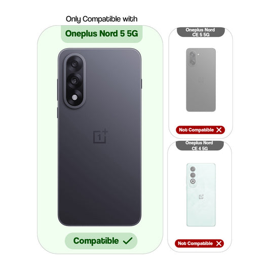 Shockproof Hybrid Transparent Phone Case For OnePlus Nord 5 5G with Hard Back and Soft Bumper for Maximum Protection