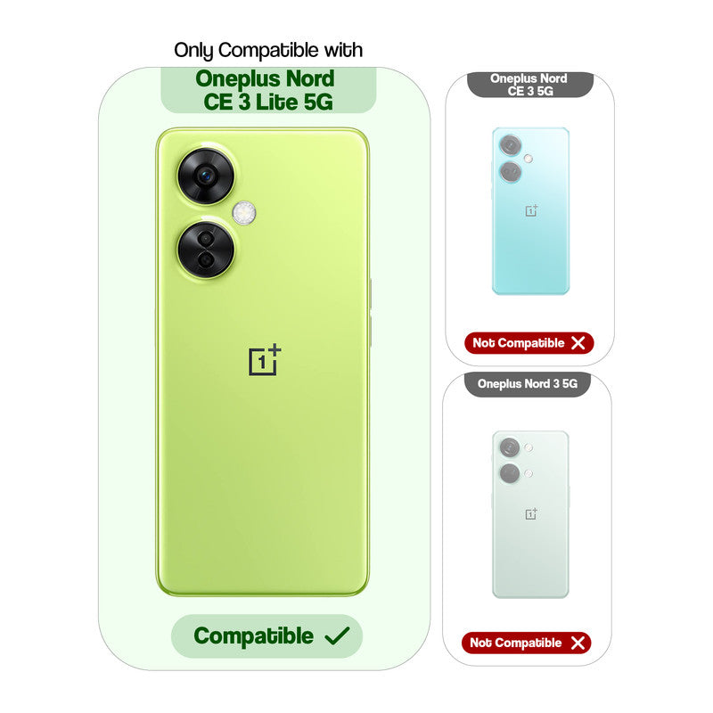 Compatibility comparison image showing OnePlus Nord CE 3 Lite 5G supported, while other models are not compatible.