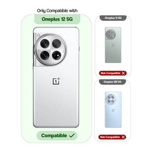 Transparent Shockproof Phone Back Cover Case With Raised Edges For OnePlus 12 5G