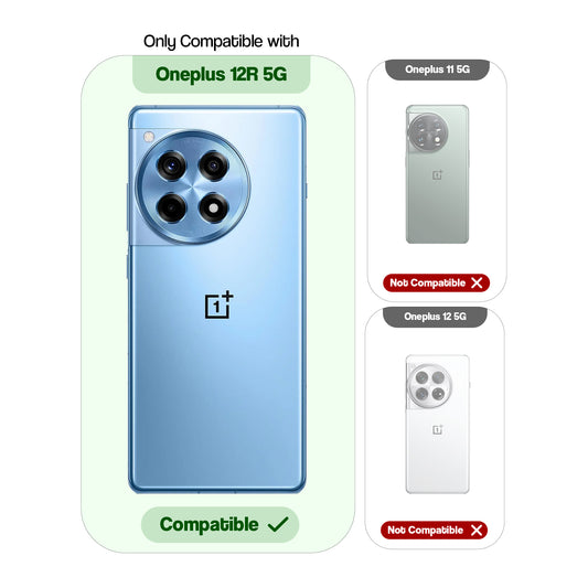 Transparent Shockproof Phone Back Cover Case With Raised Edges For OnePlus 12R 5G