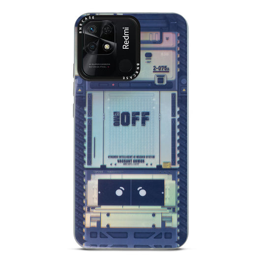 Futuristic Rainbow Effect Circuit Print Hard Back Cover For Redmi 10C