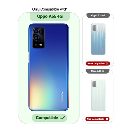 Silicone Frame Transparent Hard Back Ring Stand Case for Oppo A55 4G