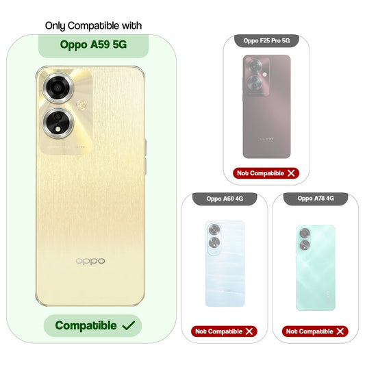 Silicone Frame Transparent Hard Back Ring Stand Case for Oppo A59 5G