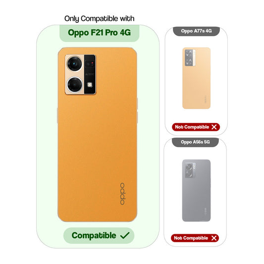Silicone Frame Transparent Hard Back Ring Stand Case for Oppo F21 Pro 4G
