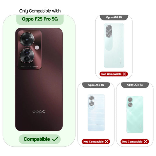 Silicone Frame Transparent Hard Back Ring Stand Case for Oppo F25 Pro 5G
