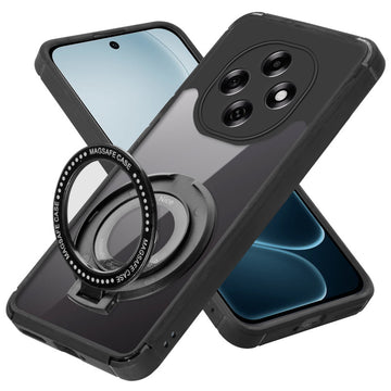 Silicone Grip Clear Case Ring Holder Kickstand For Oppo F31 Pro 5G