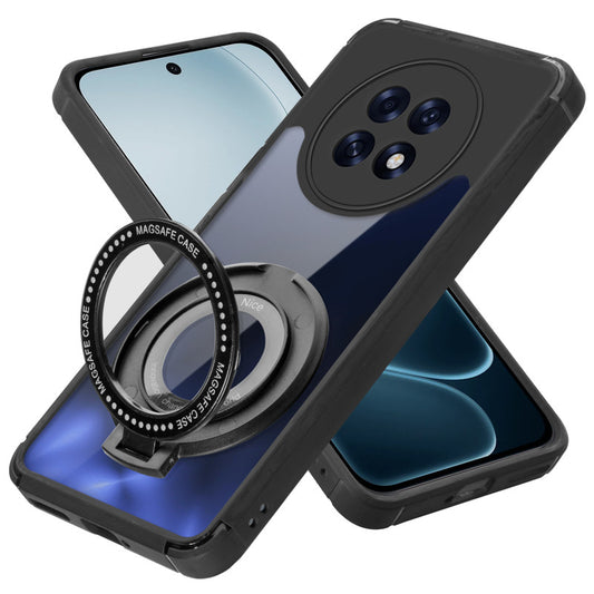 Silicone Grip Clear Case Ring Holder Kickstand For Oppo F31 Pro Plus 5G