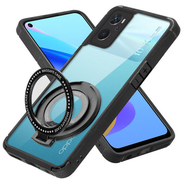 Silicone Grip Clear Case Ring Holder Kickstand For Oppo K10 4G