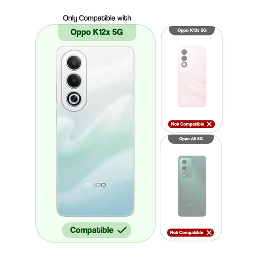 Silicone Frame Transparent Hard Back Ring Stand Case for Oppo K12x 5G
