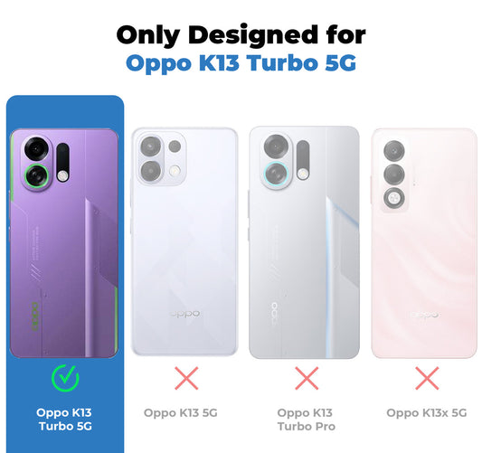 Crystal Clear Anti-Yellow Transparent Back Cover Case With Camera Ring Protection for Oppo K13 Turbo 5G