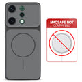 Dual tone silicone Black phone cover for Oppo Reno 14 5G showing wireless charging not supported notice