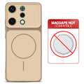 Dual tone silicone Brown phone cover for Oppo Reno 14 5G showing wireless charging not supported notice