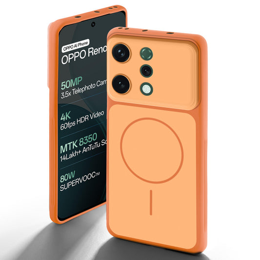 Dual tone silicone Orange back cover for Oppo Reno 14 5G showing camera protection and design