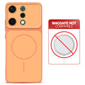 Dual tone silicone Orange phone cover for Oppo Reno 14 5G showing wireless charging not supported notice