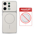 Dual tone silicone White phone cover for Oppo Reno 14 5G showing wireless charging not supported notice