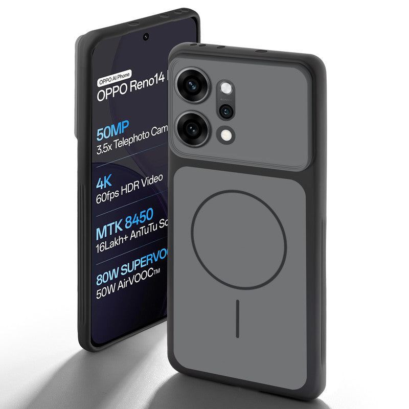 Dual tone silicone Black back cover for Oppo Reno 14 Pro 5G showing camera protection and design