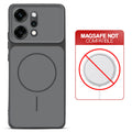 Dual tone silicone Black phone cover for Oppo Reno 14 Pro 5G showing wireless charging not supported notice