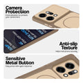 Brown Phone case for Oppo Reno 14 Pro 5G highlighting raised camera protection, anti-slip texture, and responsive side buttons