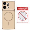 Dual tone silicone Brown phone cover for Oppo Reno 14 Pro 5G showing wireless charging not supported notice