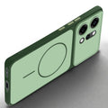 Slim silicone Green phone case for Oppo Reno 14 Pro 5G side angle view showing grip texture and precise cutouts