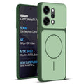 Full protective dual tone Green silicone case for Oppo Reno 14 Pro 5G showing front and back design coverage