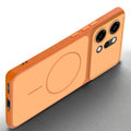 Slim silicone Orange phone case for Oppo Reno 14 Pro 5G side angle view showing grip texture and precise cutouts