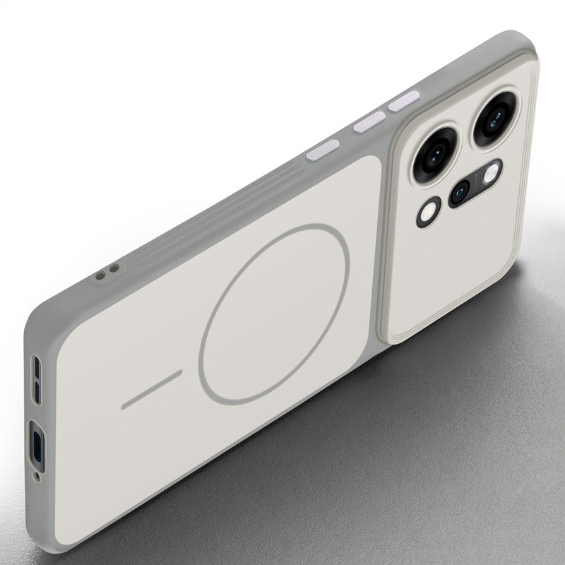 Slim silicone White phone case for Oppo Reno 14 Pro 5G side angle view showing grip texture and precise cutouts