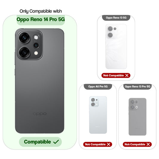 Shockproof Hybrid Transparent Phone Case For Oppo Reno 14 Pro 5G with Hard Back and Soft Bumper for Maximum Protection