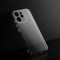 Crystal clear anti-yellow hard back case for Oppo Reno 15c 5G placed on surface showing slim profile and precise camera cutouts