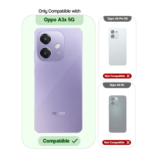 Transparent Shockproof Phone Back Cover Case With Raised Edges For Oppo A3x 5G