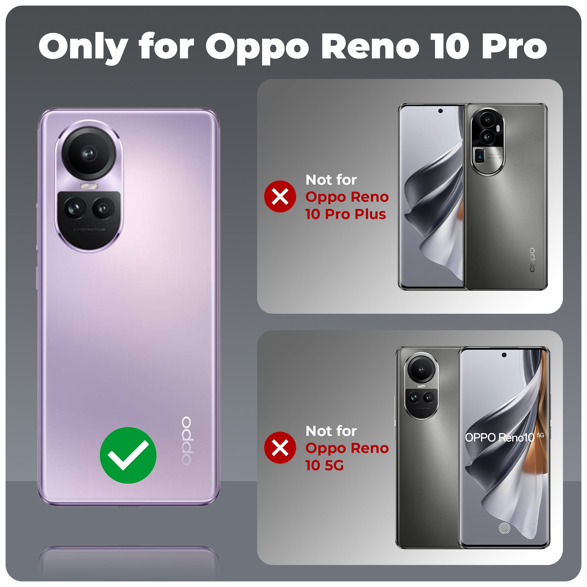 Crystal Clear Hard Back Anti-Yellowing Phone Case For Oppo Reno 10 Pro