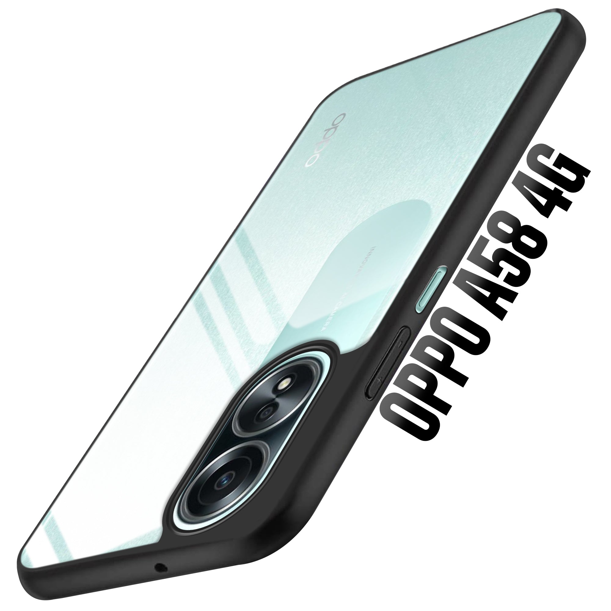 Premium Silicon Soft Framed Case with Clear Back Cover for Oppo A58 4G