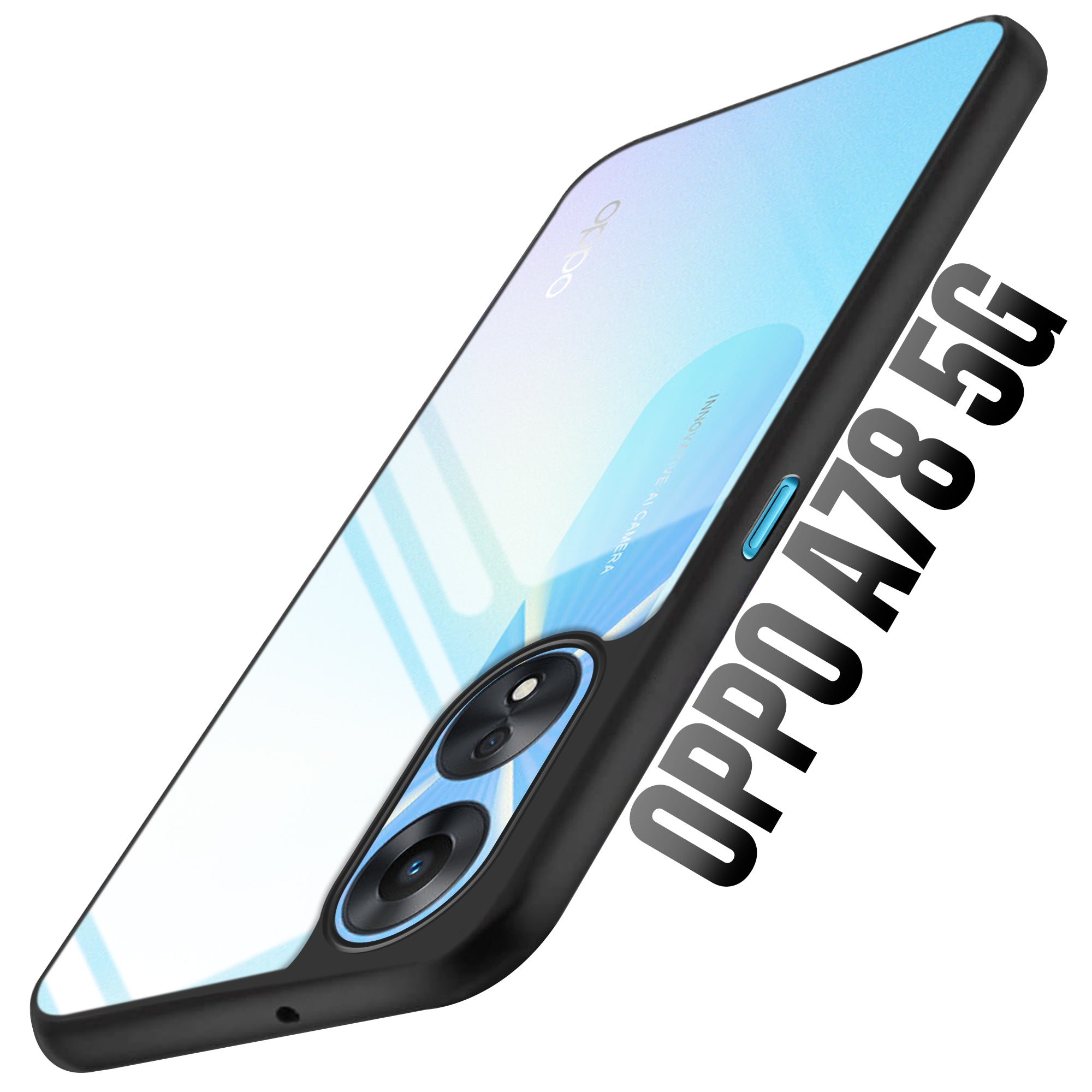 Premium Silicon Soft Framed Case with Clear Back Cover for Oppo A78 5G