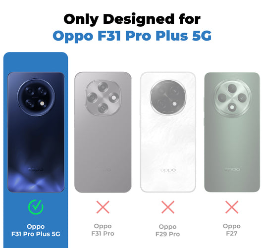 Crystal Clear Anti-Yellow Transparent Back Cover Case With Camera Ring Protection for Oppo F31 Pro Plus 5G
