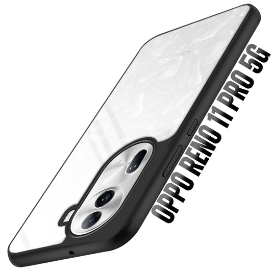 Premium Silicon Soft Framed Case with Clear Back Cover for Oppo Reno 11 Pro 5G