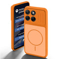 Orange back cover for Motorola G77 Power 5G with camera cut protection and ring design on back side.