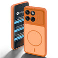 Orange back cover for Motorola Moto Edge 60 5G with camera cut protection and ring design on back side.