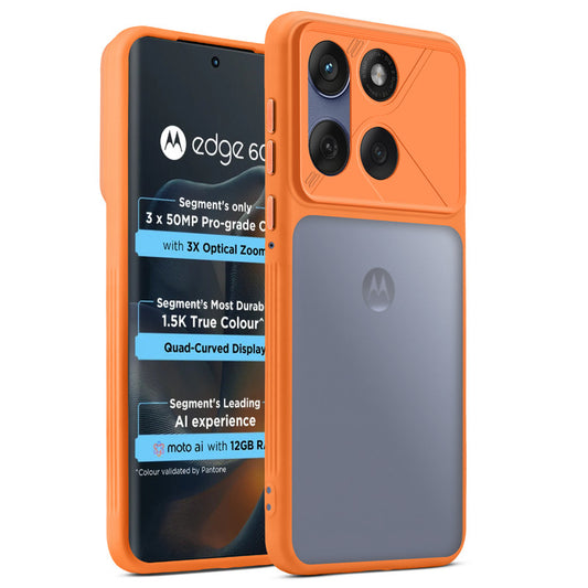 Premium Frosted Back Cover with Textured Camera Design & Metal-Look Buttons for Motorola Moto Edge 60 5G