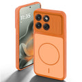 Orange back cover for Motorola Moto Edge 70 5G with camera cut protection and ring design on back side.