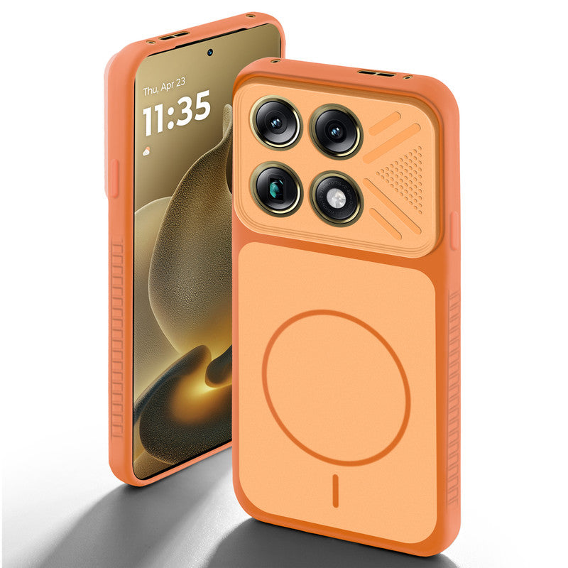 Orange back cover for Motorola Signature with camera cut protection and ring design on back side.