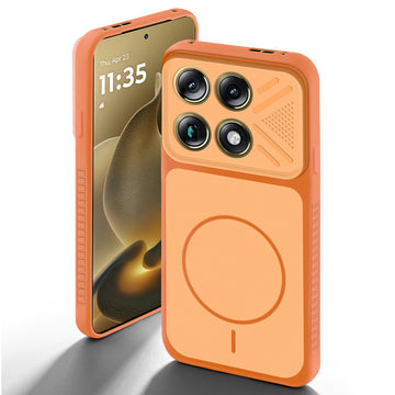 Orange back cover for Motorola Signature with camera cut protection and ring design on back side.