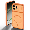 Orange back cover for OnePlus N6 5G with camera cut protection and ring design on back side.