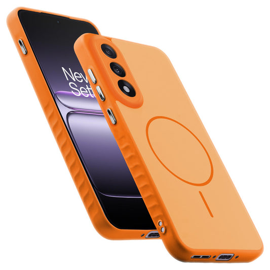 Matte Silicone Dual Color Back Cover with Metal Buttons & Ring Design for OnePlus Nord 5 5G