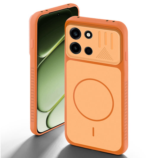 Orange back cover for OnePlus Nord 6 5G with camera cut protection and ring design on back side.