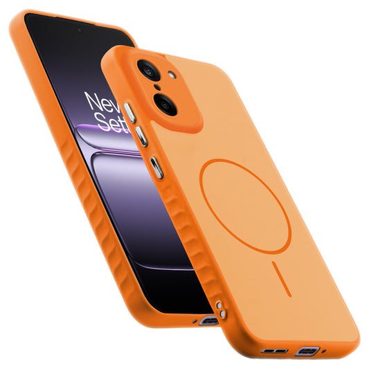 Matte Silicone Dual Color Back Cover with Metal Buttons & Ring Design for OnePlus Nord CE 5 5G