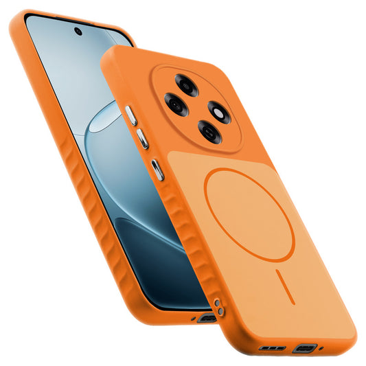 Matte Silicone Dual Color Back Cover with Metal Buttons & Ring Design for Oppo F31 Pro 5G