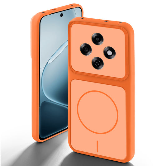 Orange back cover for Oppo F31 Pro 5G with camera cut protection and ring design on back side.