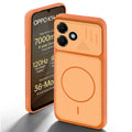 Orange back cover for OPPO K14 Lite 5G with camera cut protection and ring design on back side.